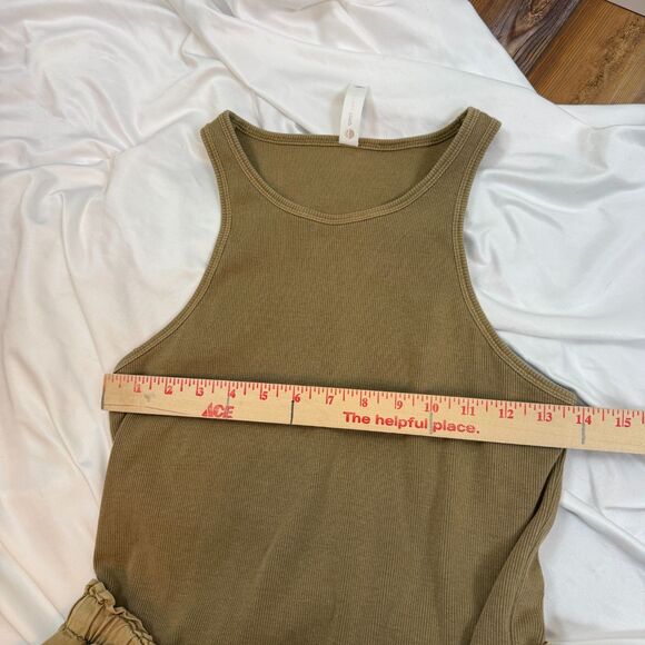 Daily Practice by Anthropologie Be Bold Racerback Twofer Midi Cinch Dress Tan M - Picture 9 of 12